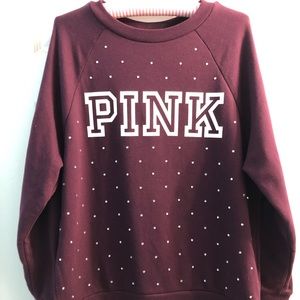 VS PINK maroon bling sweatshirt